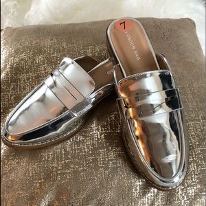 London rag silver mules